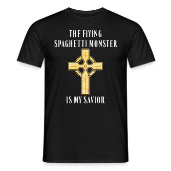 Fliegendes Spaghettimonster Pastafari Pastafariani - Männer T-Shirt - Schwarz - Vorne - AI Model Male 178 light (178cm)