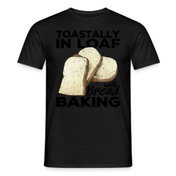 Funny bread baker - Men's T-Shirt - black - Front - AI Model Male 178 light (178cm)
