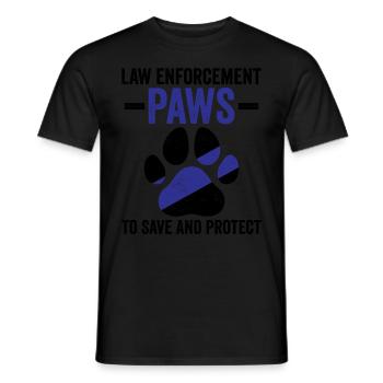 Police Officer Police Dog - Men's T-Shirt - black - Front - AI Model Male 178 light (178cm)