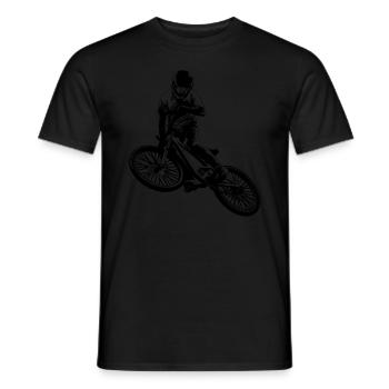 Mountain biking bikers - Men's T-Shirt - black - Front - AI Model Male 178 light (178cm)