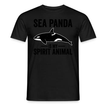 Funny Orca Whale My Spirit Animal Sea Panda - Men's T-Shirt - black - Front - AI Model Male 178 light (178cm)