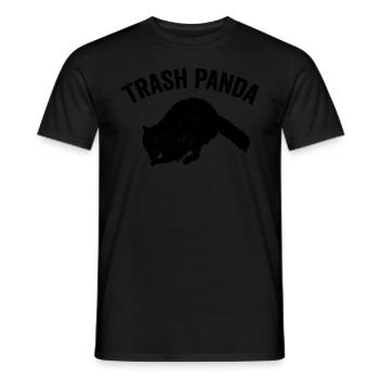 Funny raccoon garbage panda - Men's T-Shirt - black - Front - AI Model Male 178 light (178cm)