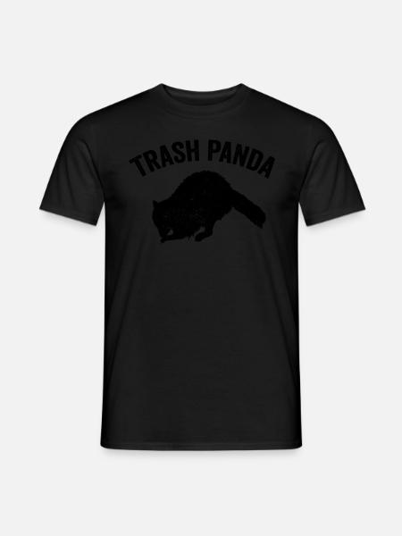 Lustiger Waschbär-Müll-Panda - Männer T-Shirt - Schwarz