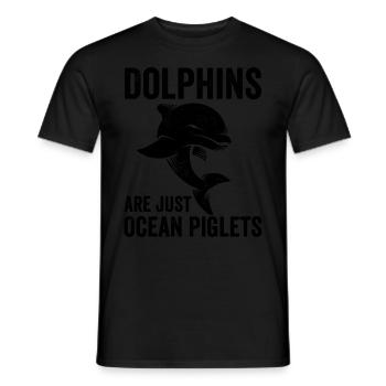 Lustige Delfine sind nur Meeresschweinchen - Männer T-Shirt - Schwarz - Vorne - AI Model Male 178 light (178cm)