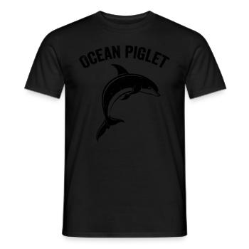 Drôle de porcelet océanique de dauphin - T-shirt homme - noir - Devant - AI Model Male 178 light (178cm)