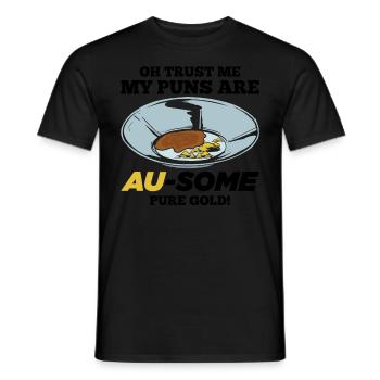Funny Gold Panning Gold Prospectors Gold Digger Wordspit - Men's T-Shirt - black - Front - AI Model Male 178 light (178cm)