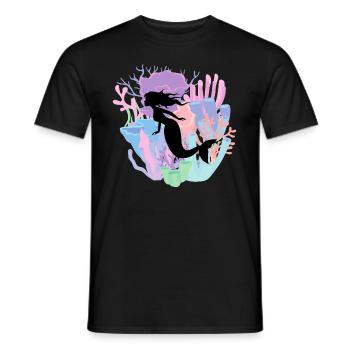 Chemise pour fille sirène cadeau sur le thème pour enfants Tshirt - T-shirt homme - noir - Devant - AI Model Male 178 light (178cm)