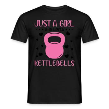 Juste une fille qui aime Kettlebells Fitness Gym - T-shirt homme - noir - Devant - AI Model Male 178 light (178cm)