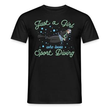 Seulement une fille qui aime la plongée sous-marine Sports - T-shirt homme - noir - Devant - AI Model Male 178 light (178cm)
