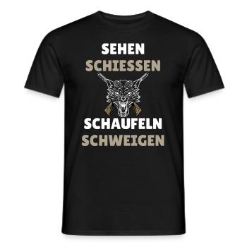 Sehen Schießen Schaufeln Schweigen für Landwirt - Männer T-Shirt - Schwarz - Vorne - AI Model Male 178 light (178cm)