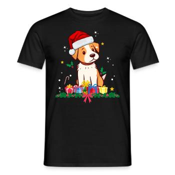 Hunde-Weihnachten - Männer T-Shirt - Schwarz - Vorne - AI Model Male 178 light (178cm)