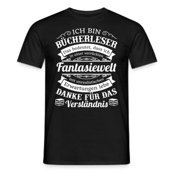 Bücher Fantasiewelt - Männer T-Shirt - Schwarz - Vorne - AI Model Male 178 light (178cm)