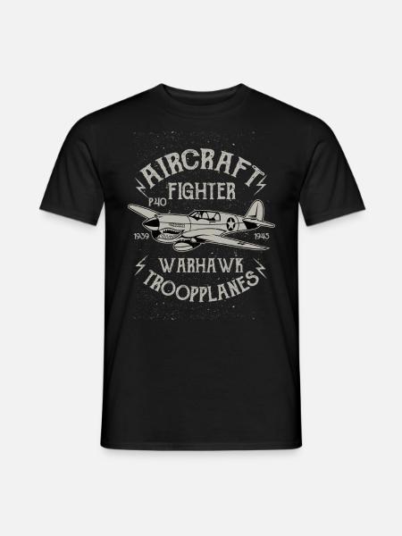Warhawk Flugzeug Flieger - Männer T-Shirt - Schwarz