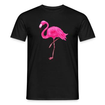 Pink Flamingo bird Flamingos shirt - Men's T-Shirt - black - Front - AI Model Male 178 light (178cm)