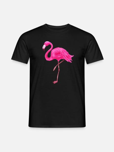 Chemise de flamants rose oiseau Flamingo - T-shirt homme - noir
