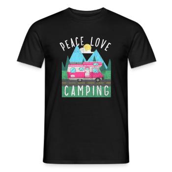 Peace Love Camping Camp de vacances Camping gratuit - T-shirt homme - noir - Devant - AI Model Male 178 light (178cm)