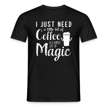 Magic Coffee Caffein magician morning believe gift - Männer T-Shirt - Schwarz - Vorne - AI Model Male 178 light (178cm)