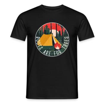 Roots Camping travel freedom nature silence camp - Männer T-Shirt - Schwarz - Vorne - AI Model Male 178 light (178cm)