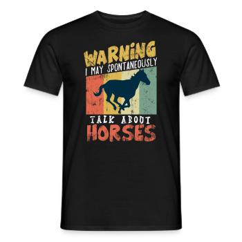 équitation cheval eqeuestrian drôle étalon cheval - T-shirt homme - noir - Devant - AI Model Male 178 light (178cm)