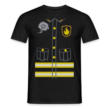 Feuerwehrmann Kinderkostüm - Dunkle Ausgabe - Männer T-Shirt - Schwarz - Vorne - AI Model Male 178 light (178cm)
