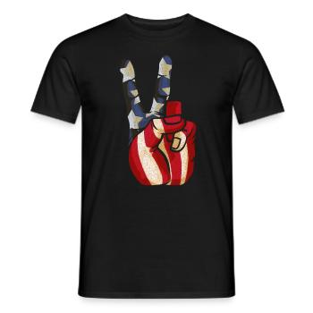 Peace Flag Sign's Awesome July 4th Freedom - Men's T-Shirt - black - Front - AI Model Male 178 light (178cm)