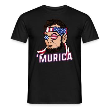 Murica Abe Lincoln' July 4th Flag - Männer T-Shirt - Schwarz - Vorne - AI Model Male 178 light (178cm)