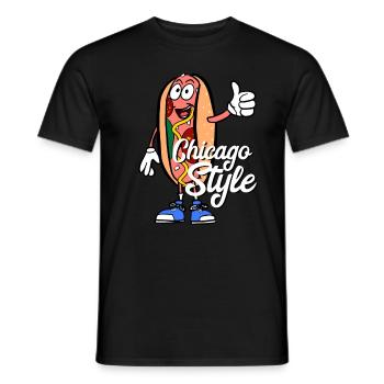 Hot dog chicago style - Men's T-Shirt - black - Front - AI Model Male 178 light (178cm)