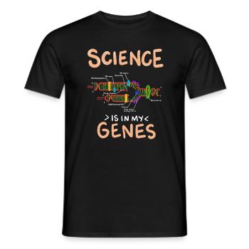 Funny genetics science in the genes - Men's T-Shirt - black - Front - AI Model Male 178 light (178cm)