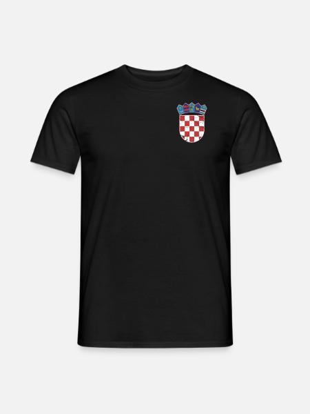 Kroate Herz Wappen - Männer T-Shirt - Schwarz