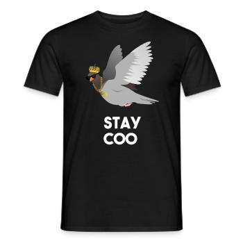 Cool Funny Pigeon Stay Coo Sunglasses Crown Gold - Männer T-Shirt - Schwarz - Vorne - AI Model Male 178 light (178cm)