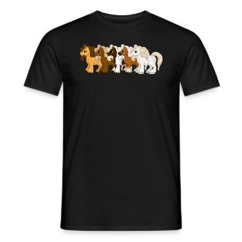 Cheval chemise fille super mignon cheval / poney - T-shirt homme - noir - Devant - AI Model Male 178 light (178cm)
