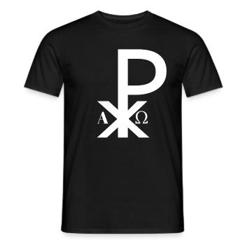 Chi Rho Christ Monogram Priest Deacon Gift - Men's T-Shirt - black - Front - AI Model Male 178 light (178cm)