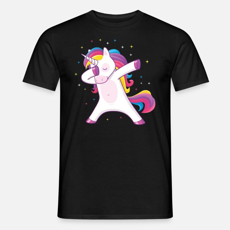dabbing einhorn - Männer T-Shirt - Schwarz