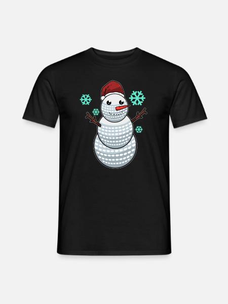 Funny Golf Ball Snowman With Santa Hat Golfer Gift - Männer T-Shirt - Schwarz