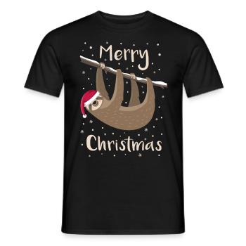 Paresse noël paresse joyeux noël - T-shirt homme - noir - Devant - AI Model Male 178 light (178cm)