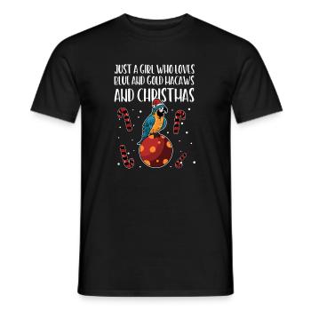 Macaw Christmas Bird Christmas Girl cadeau de Noël - T-shirt homme - noir - Devant - AI Model Male 178 light (178cm)