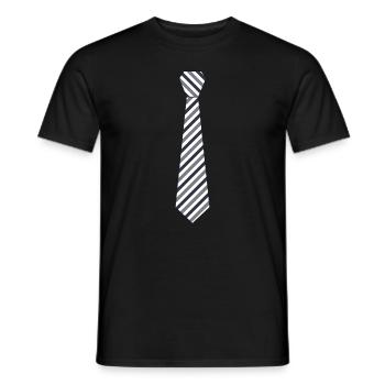 Cravate rayée - T-shirt homme - noir - Devant - AI Model Male 178 light (178cm)