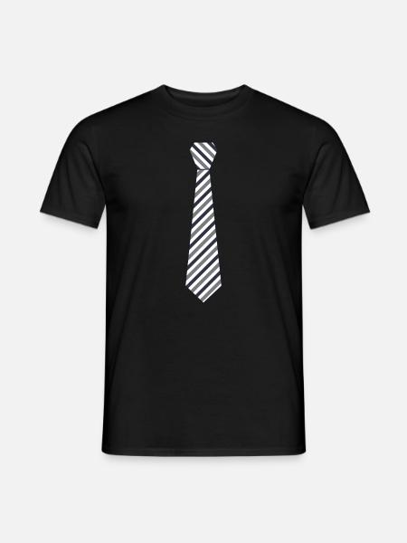 Cravate rayée - T-shirt homme - noir