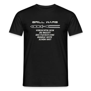 Grill Wars BBQ Geschenkidee Yoda, Chewbacca, R2-D2 - Männer T-Shirt - Schwarz - Vorne - AI Model Male 178 light (178cm)