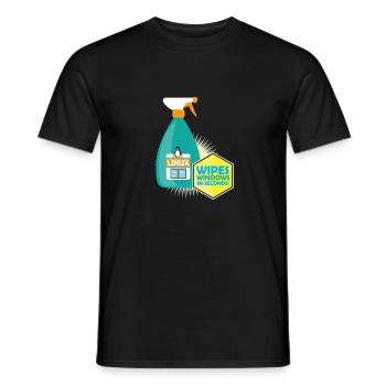 Funny Linux Penguin Tux Cleaner Gift Computer - T-shirt homme - noir - Devant - AI Model Male 178 light (178cm)