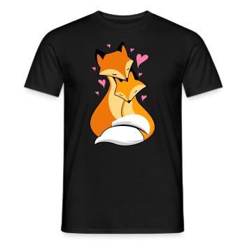 renards amoureux - T-shirt homme - noir - Devant - AI Model Male 178 light (178cm)