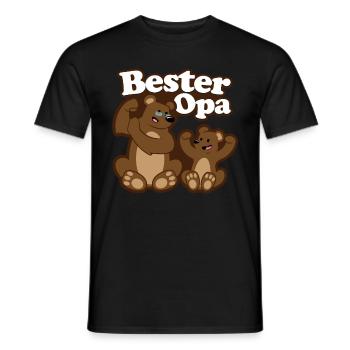 Grand-père et petit-fils - Grand-père est le plus grand - T-shirt homme - noir - Devant - AI Model Male 178 light (178cm)