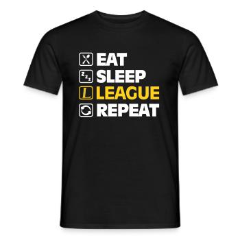Eat Sleep League Repeat Bronze Master Legend LoL - Männer T-Shirt - Schwarz - Vorne - AI Model Male 178 light (178cm)