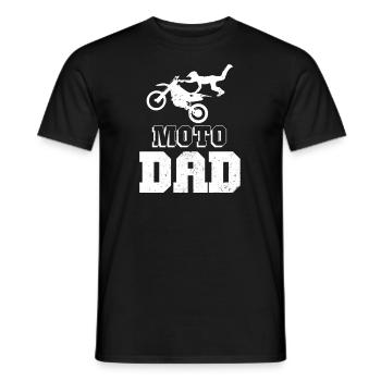 Moto Dad Dirt Bike Flying Gift - Men's T-Shirt - black - Front - AI Model Male 178 light (178cm)