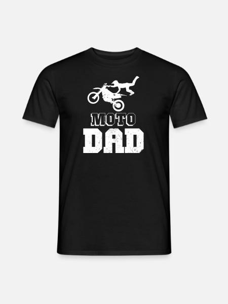 Moto Dad Dirt Bike Flying Gift - Mænd T-shirt - sort