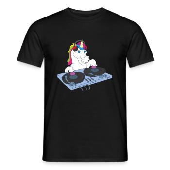 Ingénieur du son cadeau Licorne DJ - T-shirt homme - noir - Devant - AI Model Male 178 light (178cm)