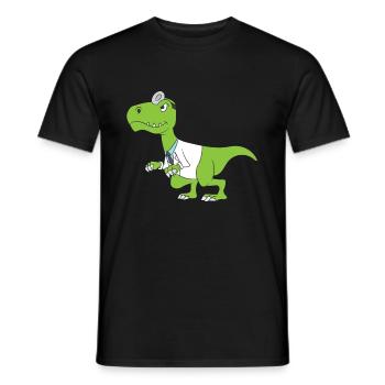 Zahnarzthelfer Dinosaurier Doktor Gift - Männer T-Shirt - Schwarz - Vorne - AI Model Male 178 light (178cm)
