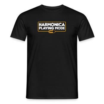 Harmonica Playing Mode On Gift - Men's T-Shirt - black - Front - AI Model Male 178 light (178cm)