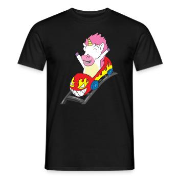 Montagnes russes Équitation Licorne Cadeau - T-shirt homme - noir - Devant - AI Model Male 178 light (178cm)