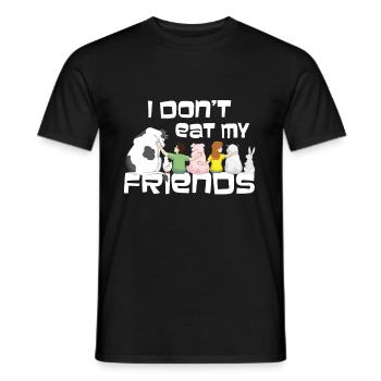 Je ne mange pas le véganisme de mes amis comme style de vie - T-shirt homme - noir - Devant - AI Model Male 178 light (178cm)